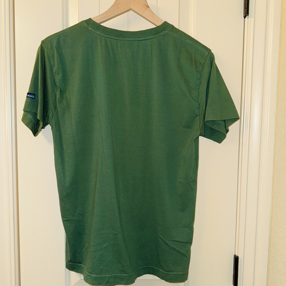 KAVU Paddle Out Front Graphic T-Shirt Men's Small Green Organic Cotton Kayak - Picture 9 of 9